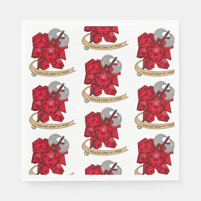 Barbarian Dice Design Napkin (Front)