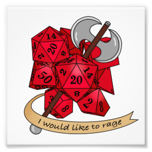 Barbarian Dice Design Photo Print