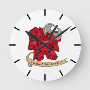 Barbarian Dice Design Round Clock
