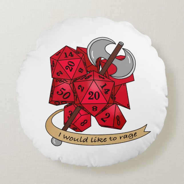 Barbarian Dice Design Round Cushion (Front)