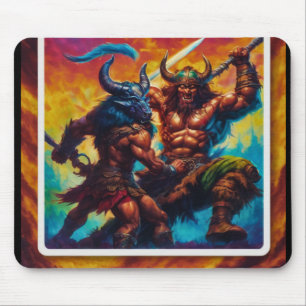 Barbarian King Fight Mouse Mat