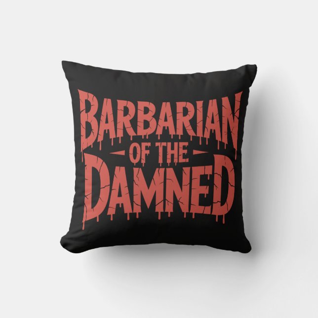 Barbarian of the Damned Gothic Horror Cushion (Front)