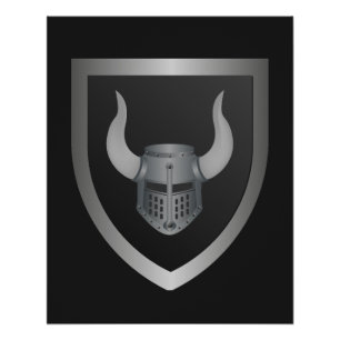Barbarian Shield Logo – Viking Warrior Emblem Poster