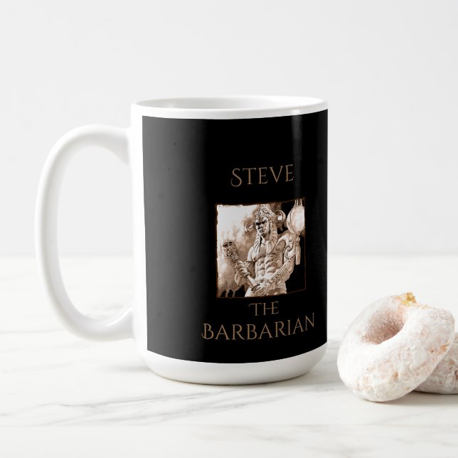 Barbarian Warrior Personalised  Coffee Mug (With Donut)