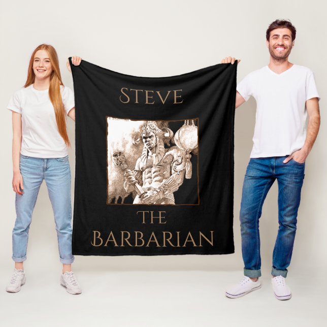 Barbarian Warrior Personalised Fleece Blanket (In Situ)