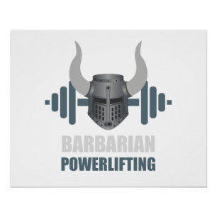 Barbarian Warrior Powerlifting Workout Poster