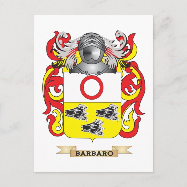 Barbaro Coat of Arms (Family Crest) Postcard (Front)