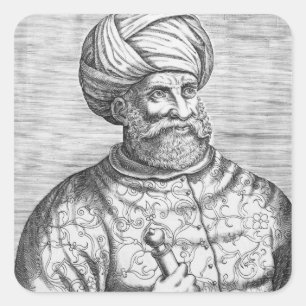 Barbarossa, illustration from Andre Thevet's Square Sticker