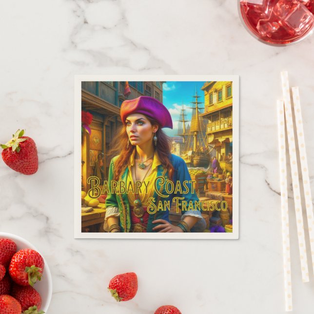 Barbary Coast San Francisco Pirate Paper Napkins (Insitu)