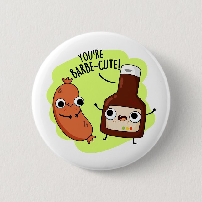 Barbe-cute Funny Barbecue Pun  6 Cm Round Badge (Front)