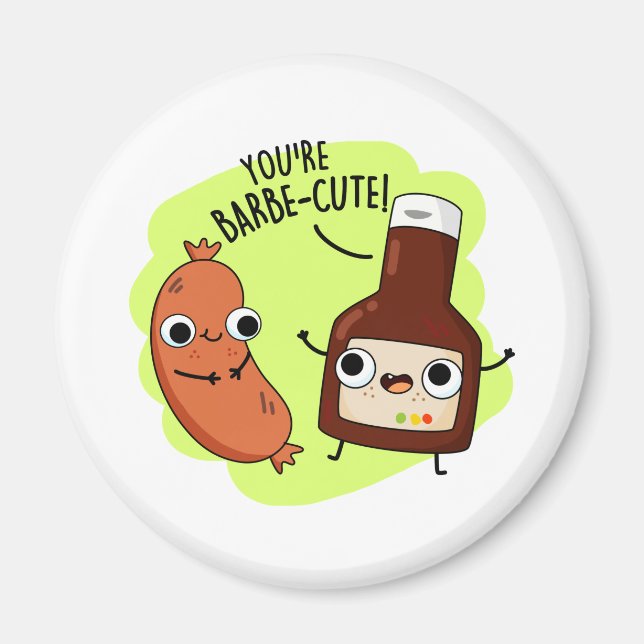 Barbe-cute Funny Barbecue Pun  Magnet (Front)