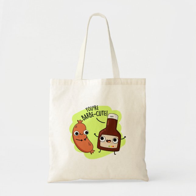 Barbe-cute Funny Barbecue Pun Tote Bag (Front)