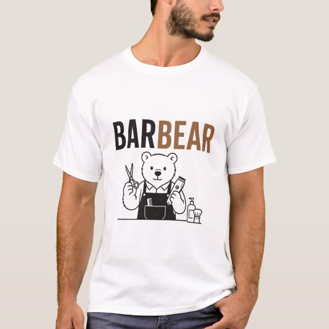 Barbear – Funny Bear Barber Pun T-Shirt (Front)