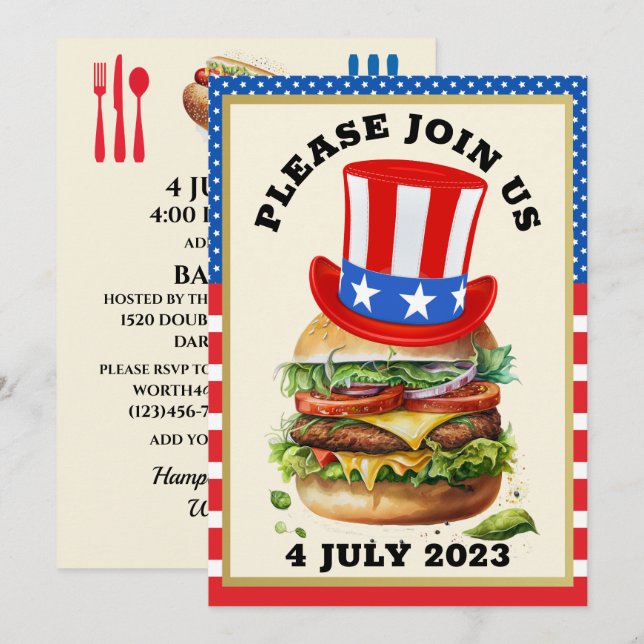 Barbecue / 4th of July / etc. Invitation (Front/Back)