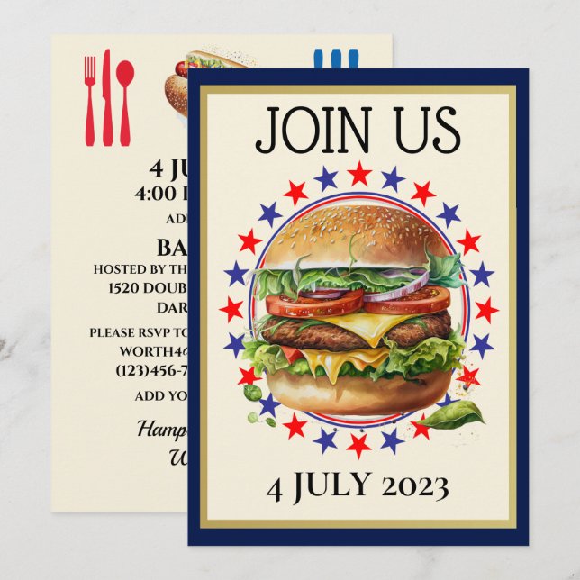 Barbecue / 4th of July / etc. Invitation (Front/Back)