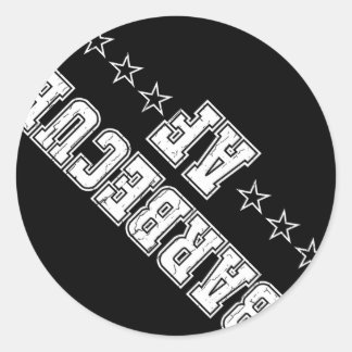 Barbecue Af T-shirt Vintage Bbq T-shirt Retro Styl Classic Round Sticker