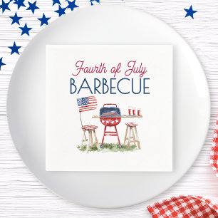 Barbecue American Flag 4th of July Summer Party Napkin