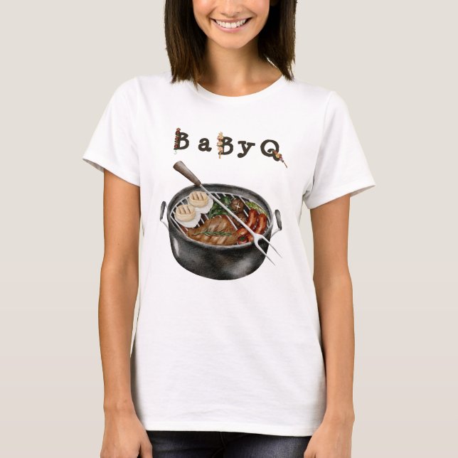 Barbecue Backyard Party Baby Shower BBQ Mother T-Shirt (Front)