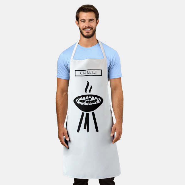 Barbecue BBQ DIY Background Colours Apron (Worn)