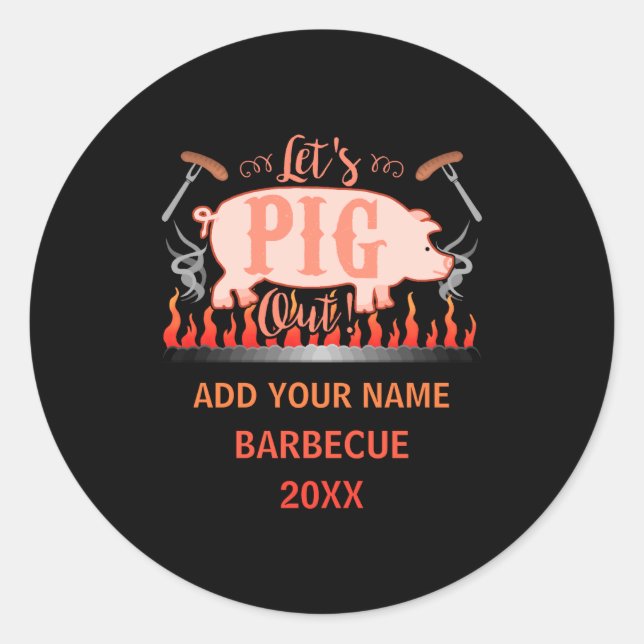 Barbecue Bbq Funny G Grill Competition  Classic Round Sticker (Front)