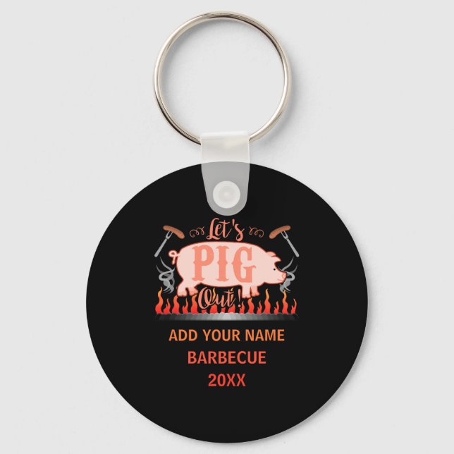 Barbecue Bbq Funny G Grill Competition  Key Ring (Front)