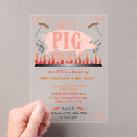 Barbecue BBQ Funny Pig Summer Birthday Party