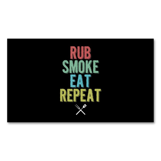 Barbecue BBQ Grill Master Grilling Meat Smoker Magnetic Business Card (Front)