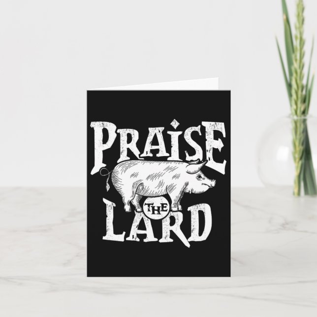 Barbecue Bbq Grill Pig Meat Pork Quote  Card (Front)