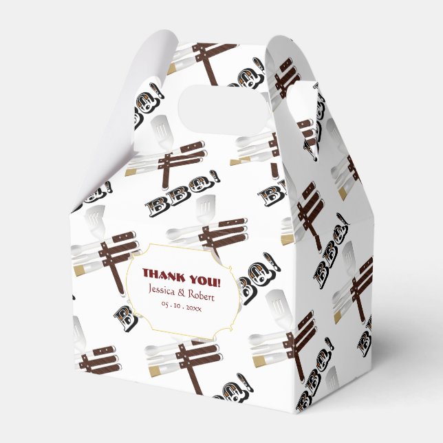 Barbecue BBQ Grilling Party  Favour Box (Front Side)