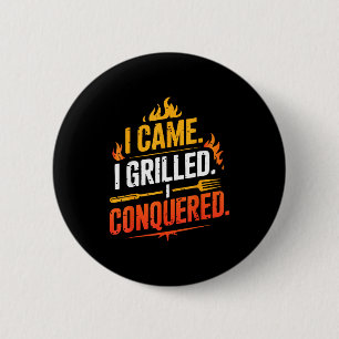 Barbecue bbq joke grill pit master chef smoker dad 6 cm round badge