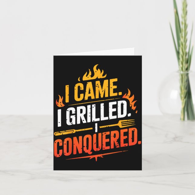 Barbecue bbq joke grill pit master chef smoker dad card (Front)
