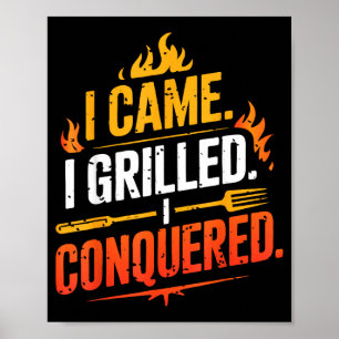 Barbecue bbq joke grill pit master chef smoker dad poster