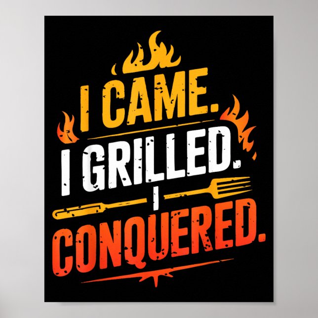 Barbecue bbq joke grill pit master chef smoker dad poster (Front)