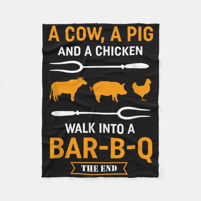 Barbecue Bbq Lover Joke Shirt - Funny Grill Master Fleece Blanket (Front)