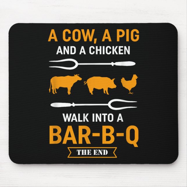 Barbecue Bbq Lover Joke Shirt - Funny Grill Master Mouse Mat (Front)