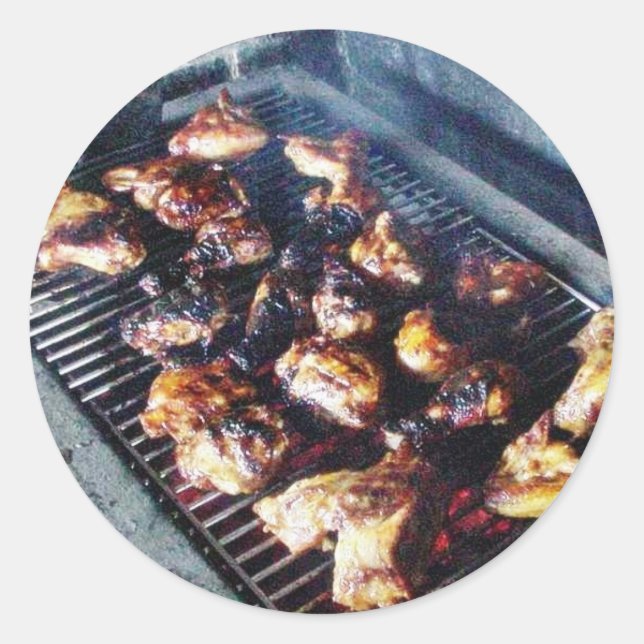 Barbecue Chicken Classic Round Sticker (Front)
