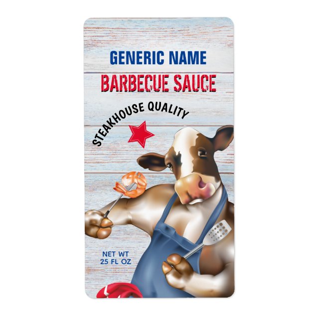 Barbecue Cookout Cow Grilling Shrimp (Front)