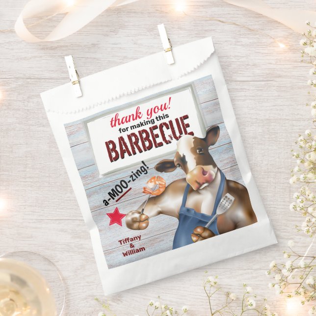 Barbecue Cookout Cow Grilling Shrimp Favour Bags (Clipped)