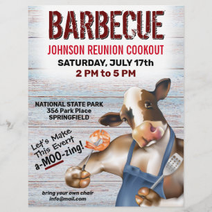 Barbecue Cookout Cow Grilling Shrimp Flyer
