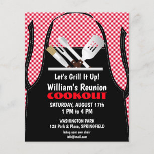 Barbecue Cookout Reunion Fast Food Gingham Flyer