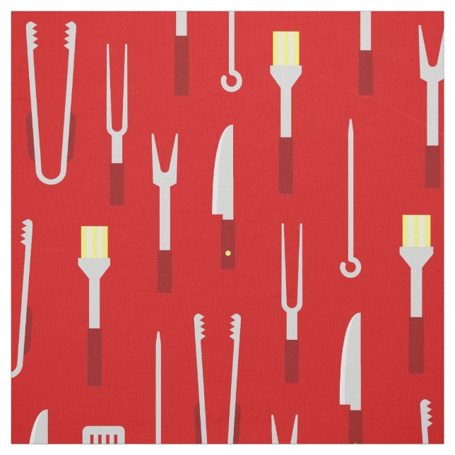 barbecue equipment summer bbq chef red fabric (Swatch)