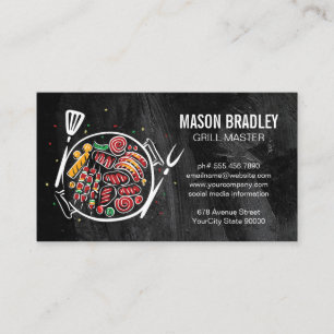 Barbecue Foods Culinary Drawing Cooking Business Card