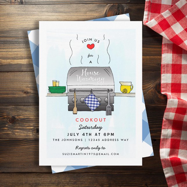 Barbecue Grill Housewarming Party Invitation (Creator Uploaded)