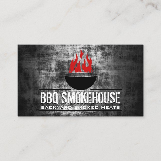 Barbecue Grill on Fire Business Card (Front)