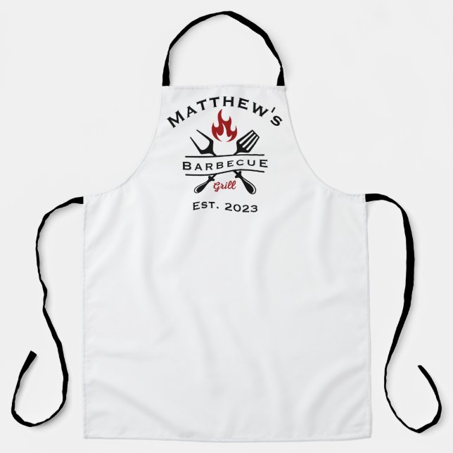 Barbecue & Grill Personalised Men's Apron (Front)