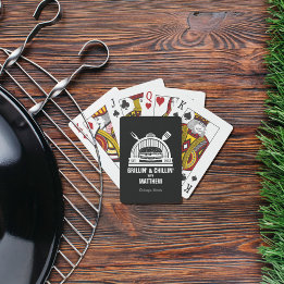 Barbecue Grillin' & Chillin Bachelor Party Playing Cards