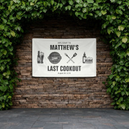 Barbecue Grillin' Last Cookout Bachelor Party Banner