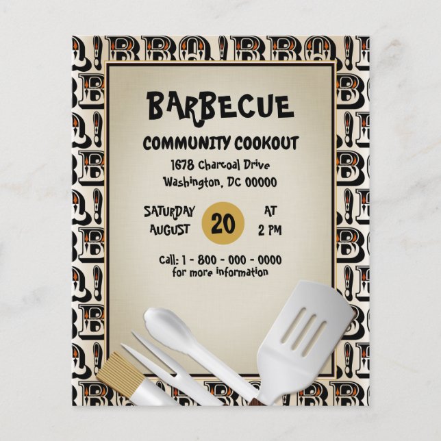 Barbecue Grilling Cookout Flyer (Front)