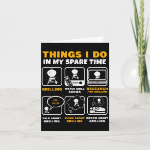 Barbecue grilling party things do in spare time card