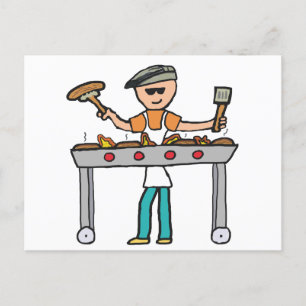 Barbecue Grillmaster BBQ Postcard